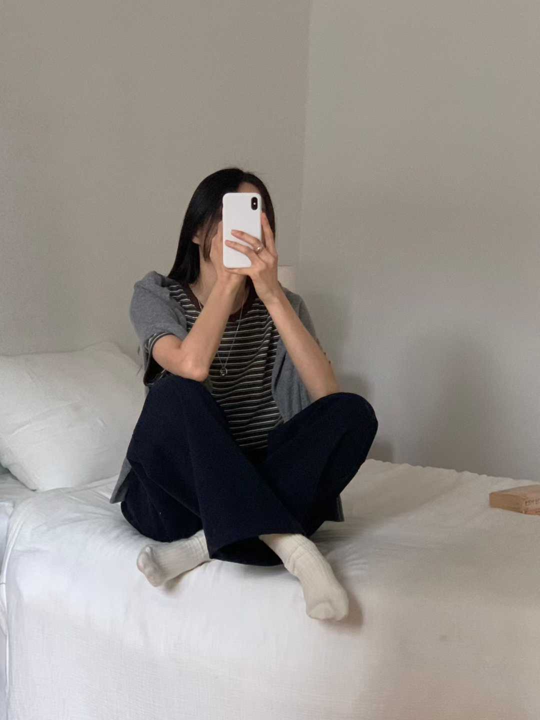 B22.復古撞色條紋圓領短TEE