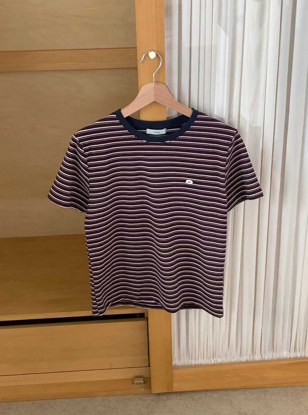 B22.復古撞色條紋圓領短TEE