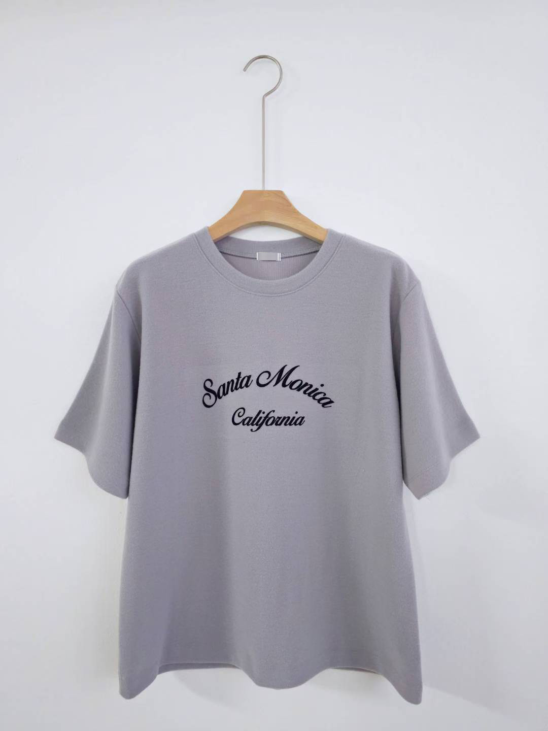 C25.日常外磨毛英文短袖TEE