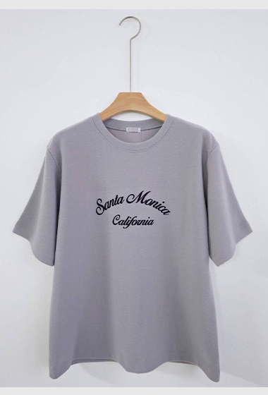 C25.日常外磨毛英文短袖TEE