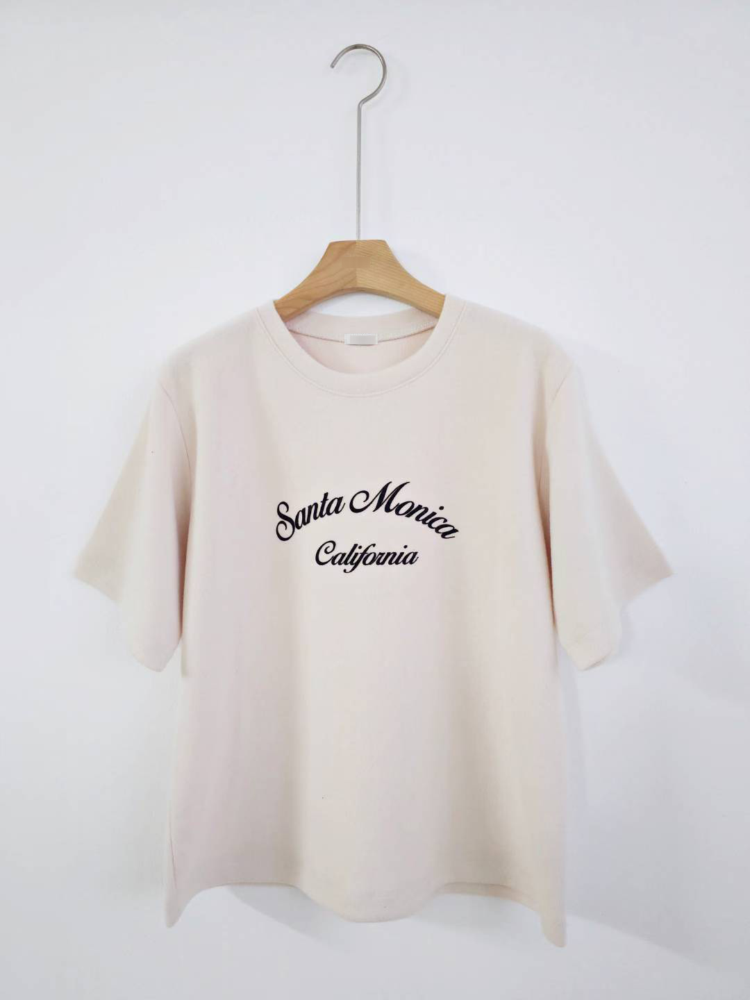 C25.日常外磨毛英文短袖TEE