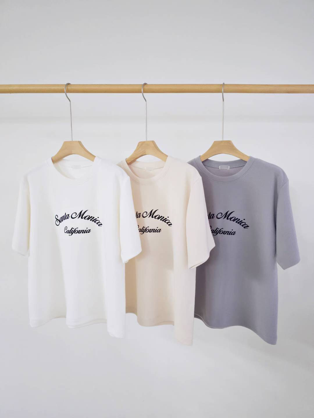 C25.日常外磨毛英文短袖TEE