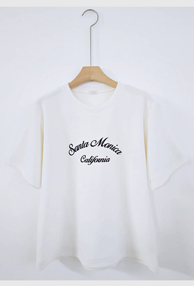 C25.日常外磨毛英文短袖TEE