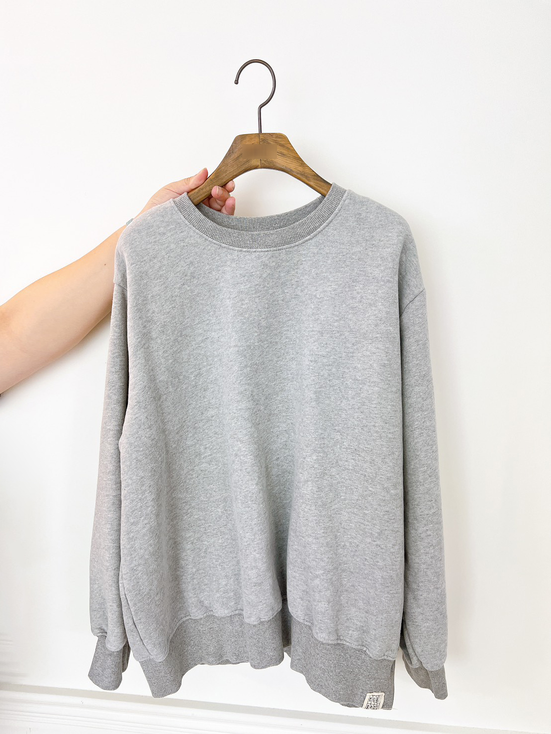 C24.卜派家落肩內刷毛素色大學TEE