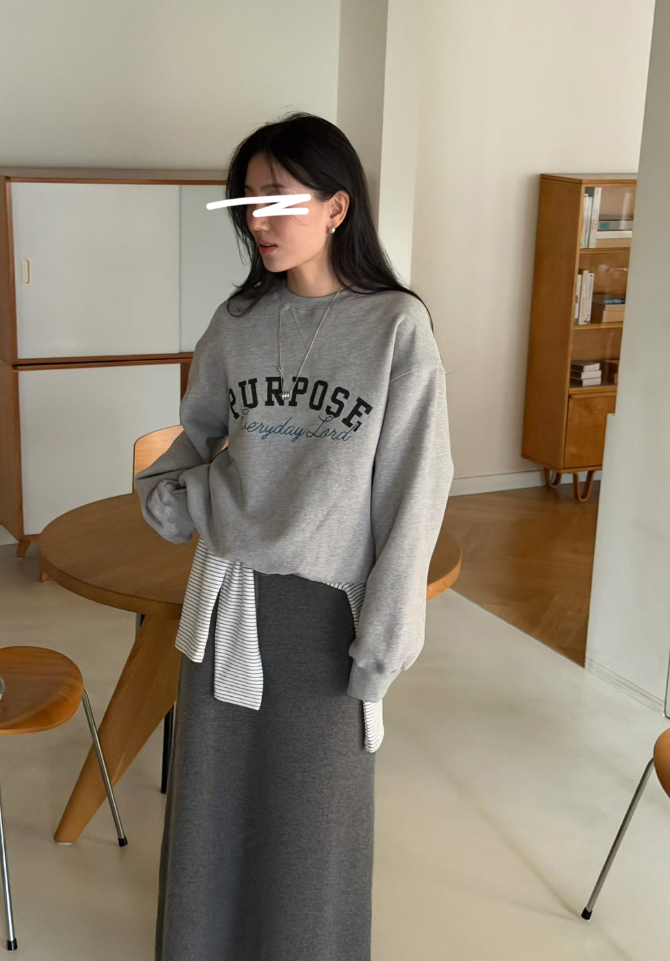 A56.瘦瘦歐膩PURPOSE刷毛大學TEE