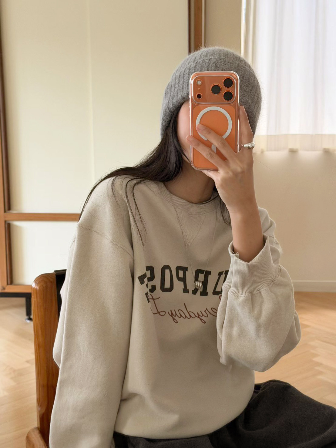 A56.瘦瘦歐膩PURPOSE刷毛大學TEE