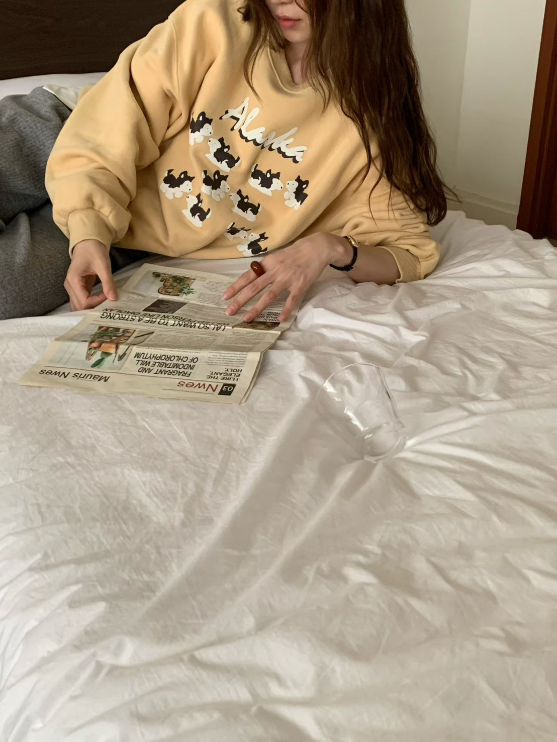 A70.俏皮狗狗好朋友刷毛大學TEE