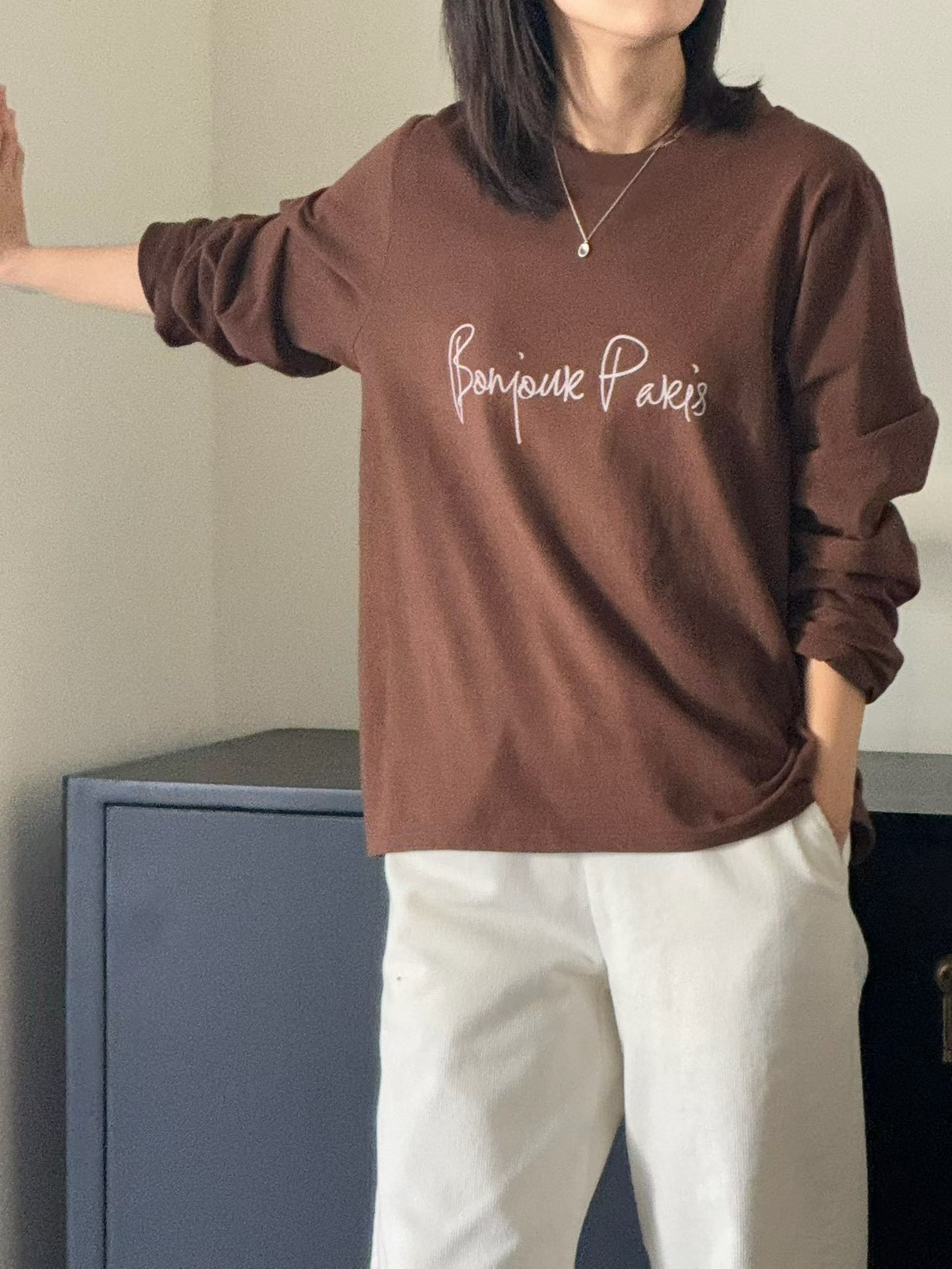 B10.Bonjour Paris長袖TEE