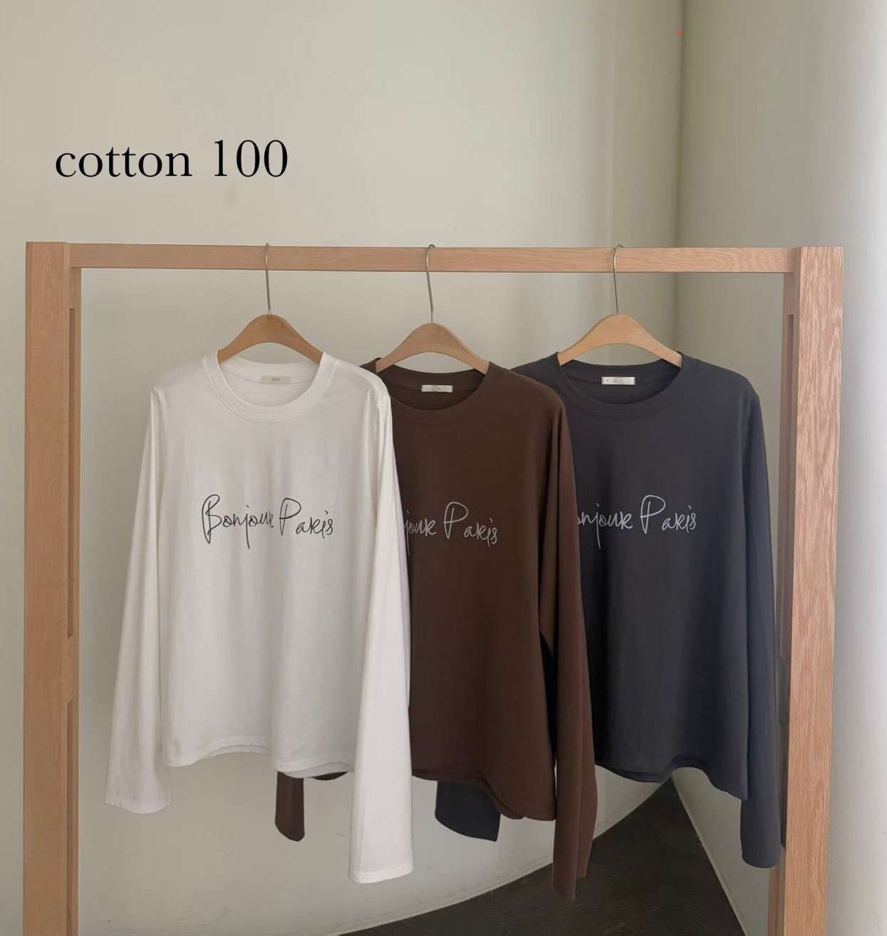 B10.Bonjour Paris長袖TEE