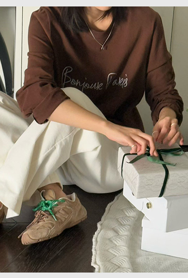 B10.Bonjour Paris長袖TEE