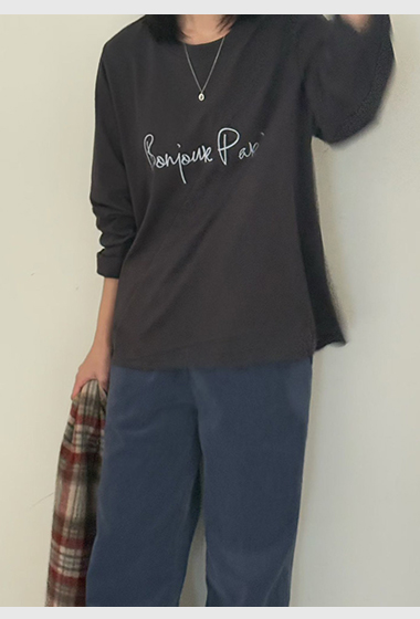 B10.Bonjour Paris長袖TEE