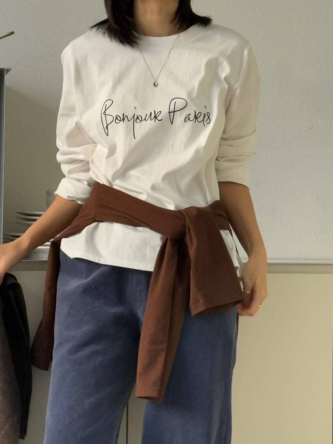 B10.Bonjour Paris長袖TEE