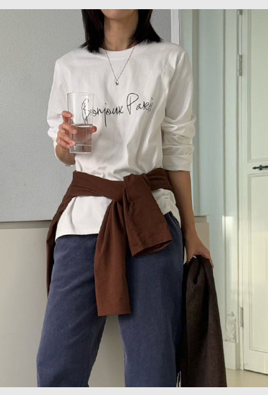 B10.Bonjour Paris長袖TEE