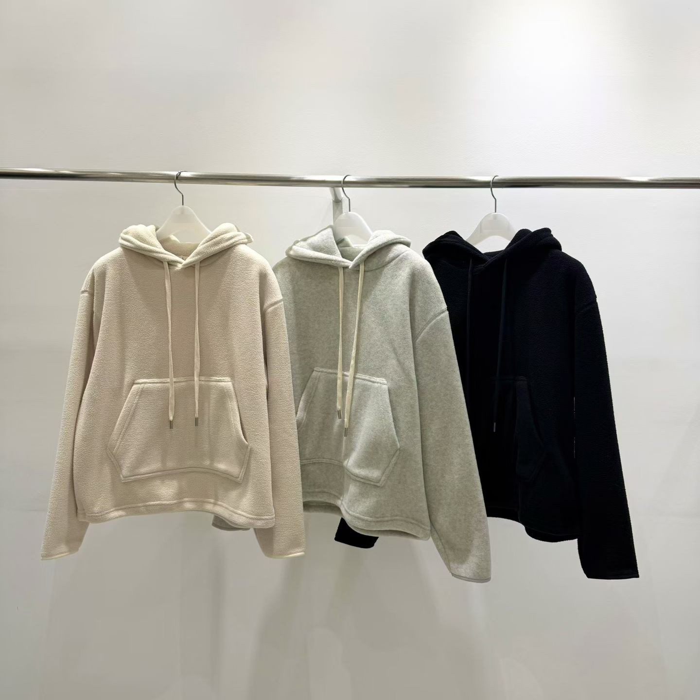 B34.質感家可愛毛絨紋理連帽上衣