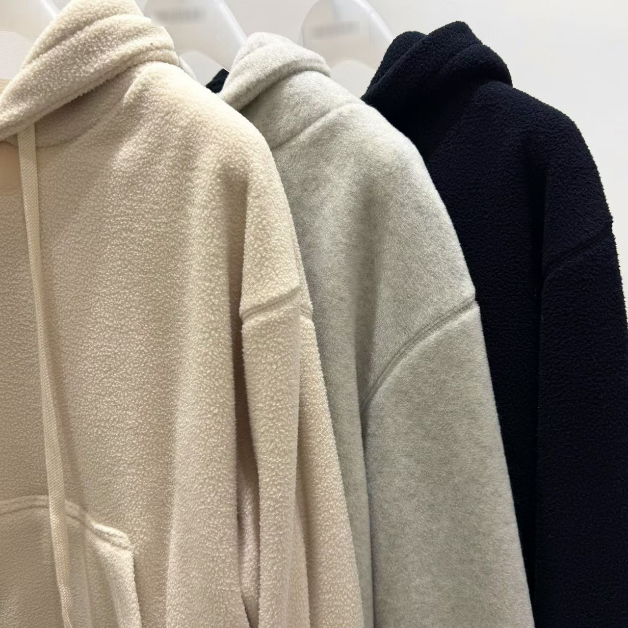 B34.質感家可愛毛絨紋理連帽上衣