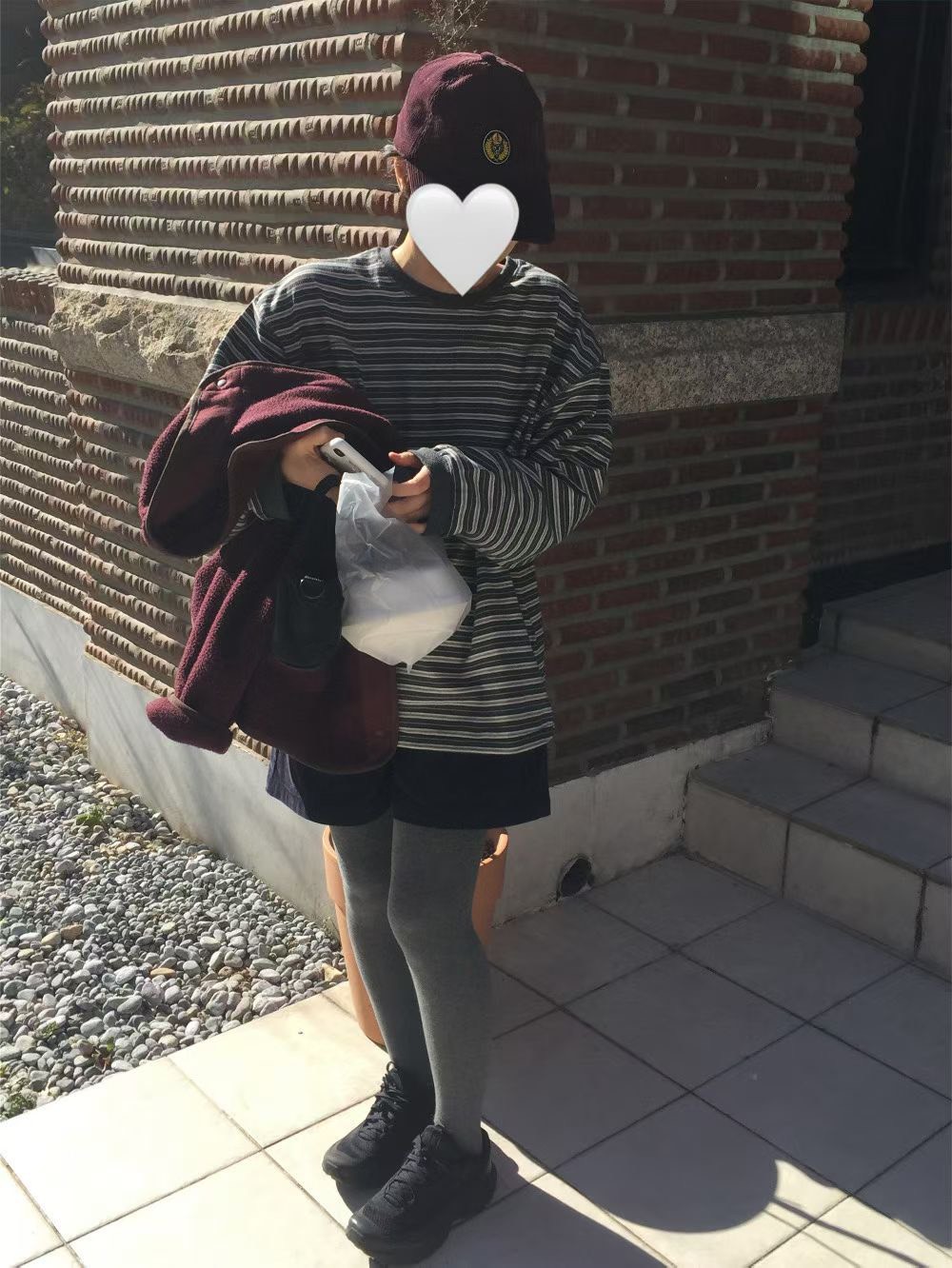 B24.寬鬆自在條紋長袖TEE