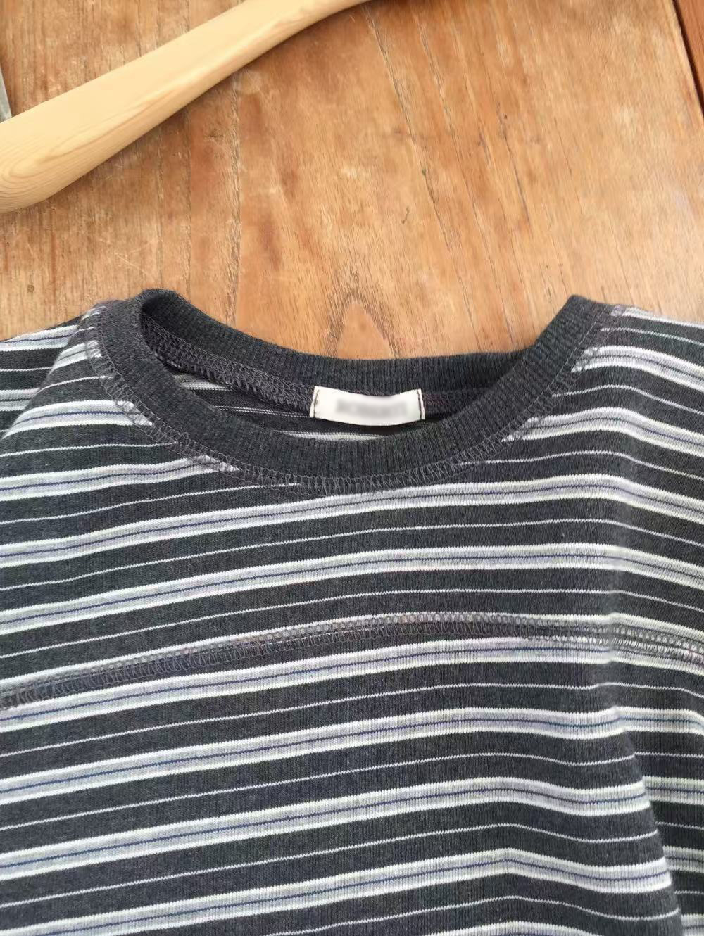 B24.寬鬆自在條紋長袖TEE