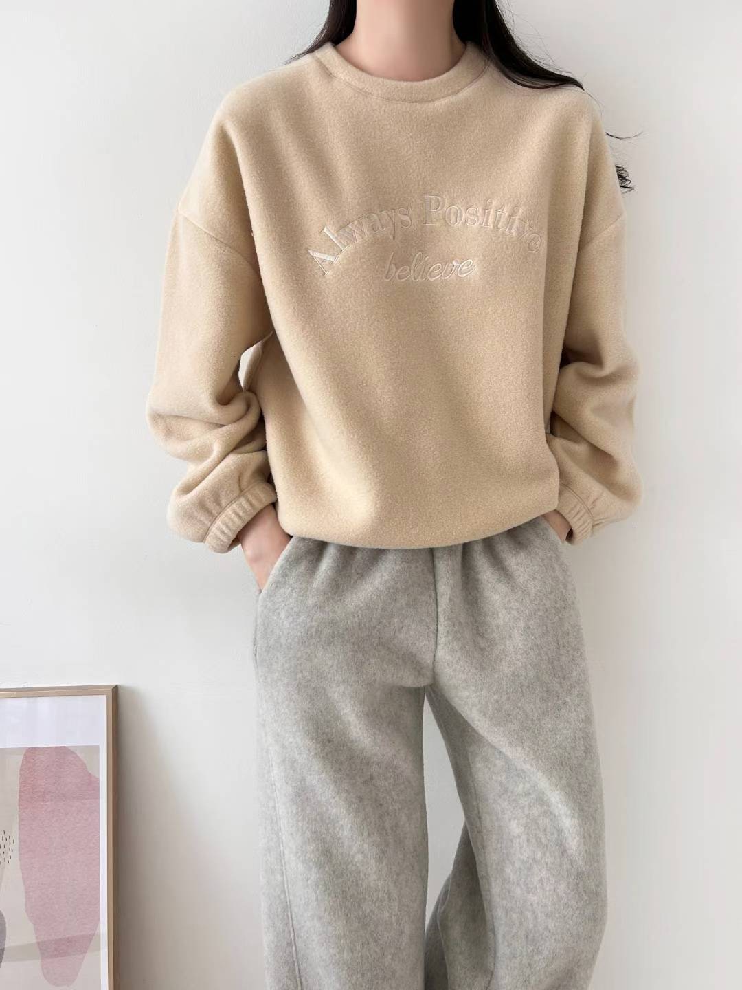 A14.Always Positive絨面縮口TEE