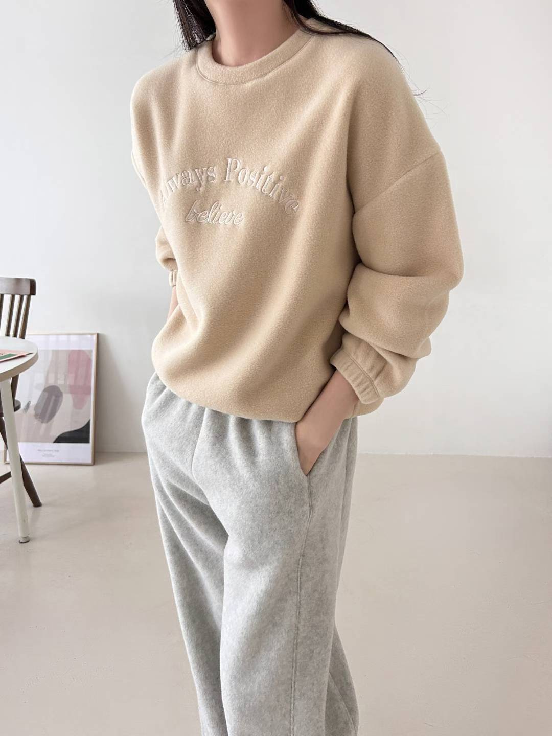 A14.Always Positive絨面縮口TEE