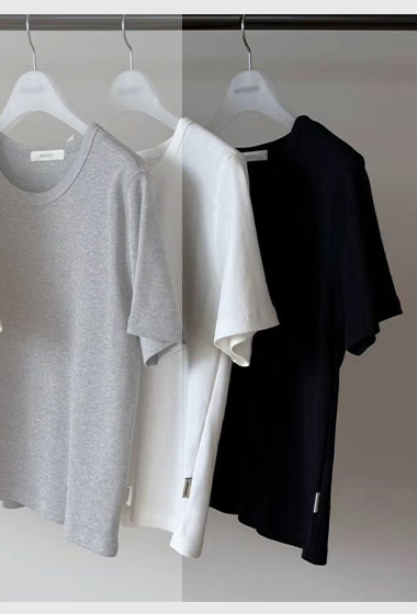 B21.瘦瘦歐膩圓領素色短TEE