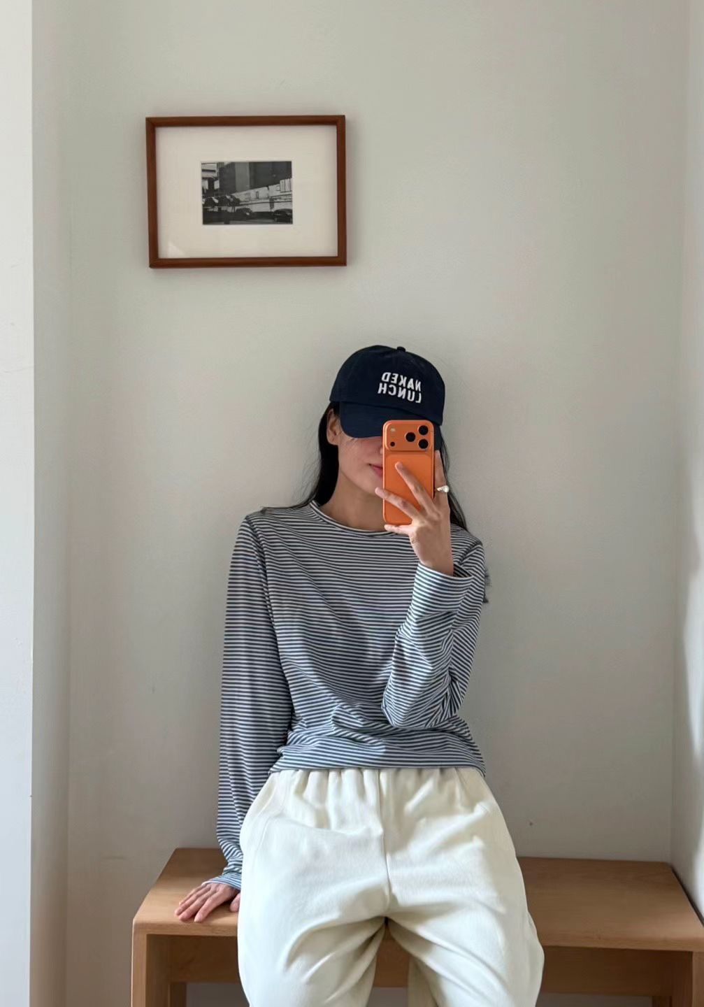 B23.瘦瘦歐膩日常細條紋TEE