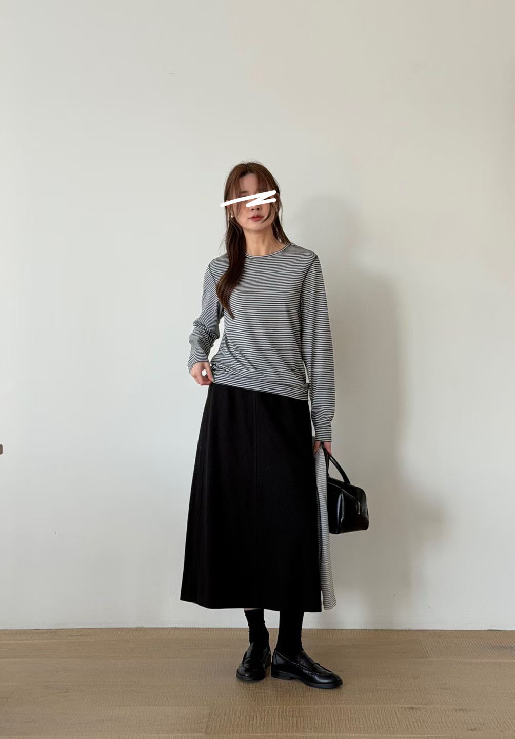 B23.瘦瘦歐膩日常細條紋TEE