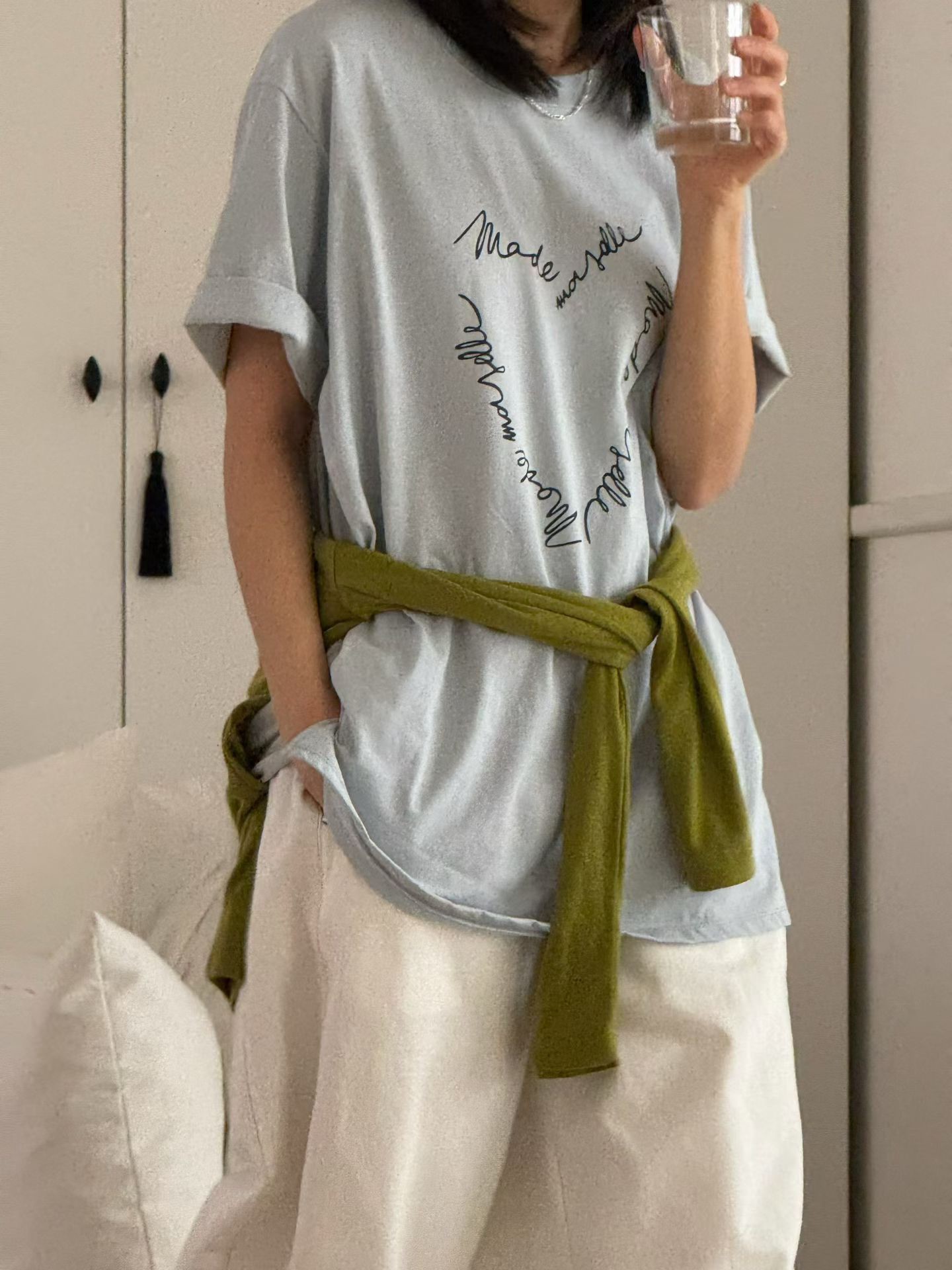 B37.可愛愛心排字寬鬆TEE