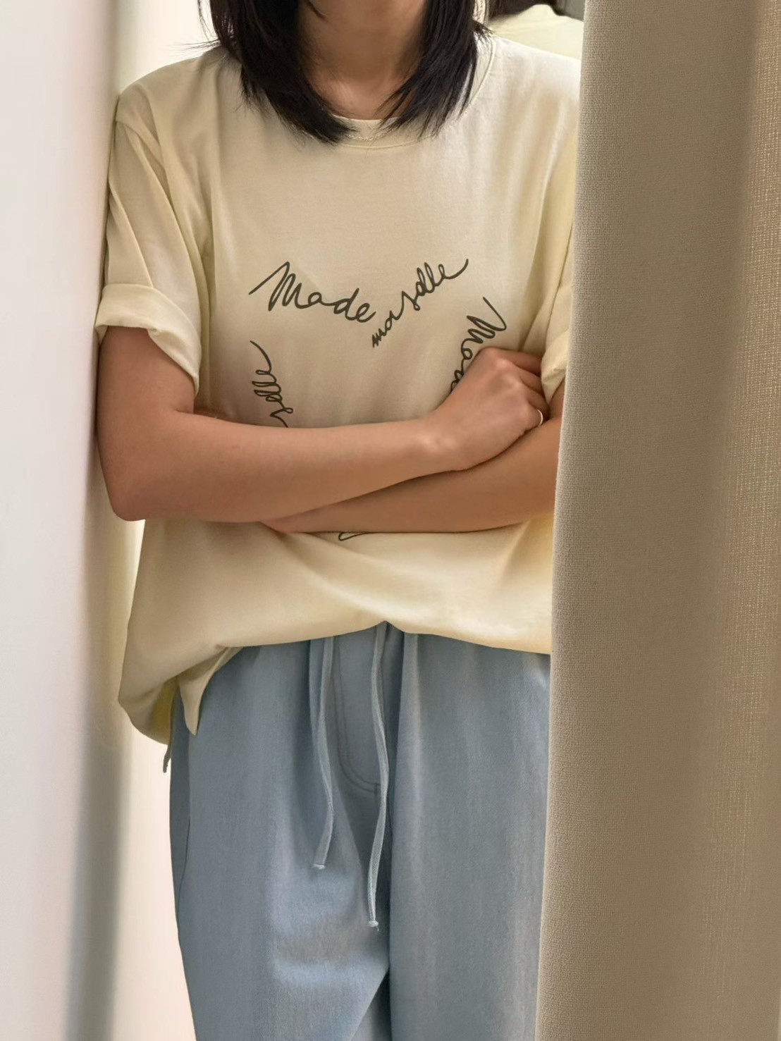 B37.可愛愛心排字寬鬆TEE