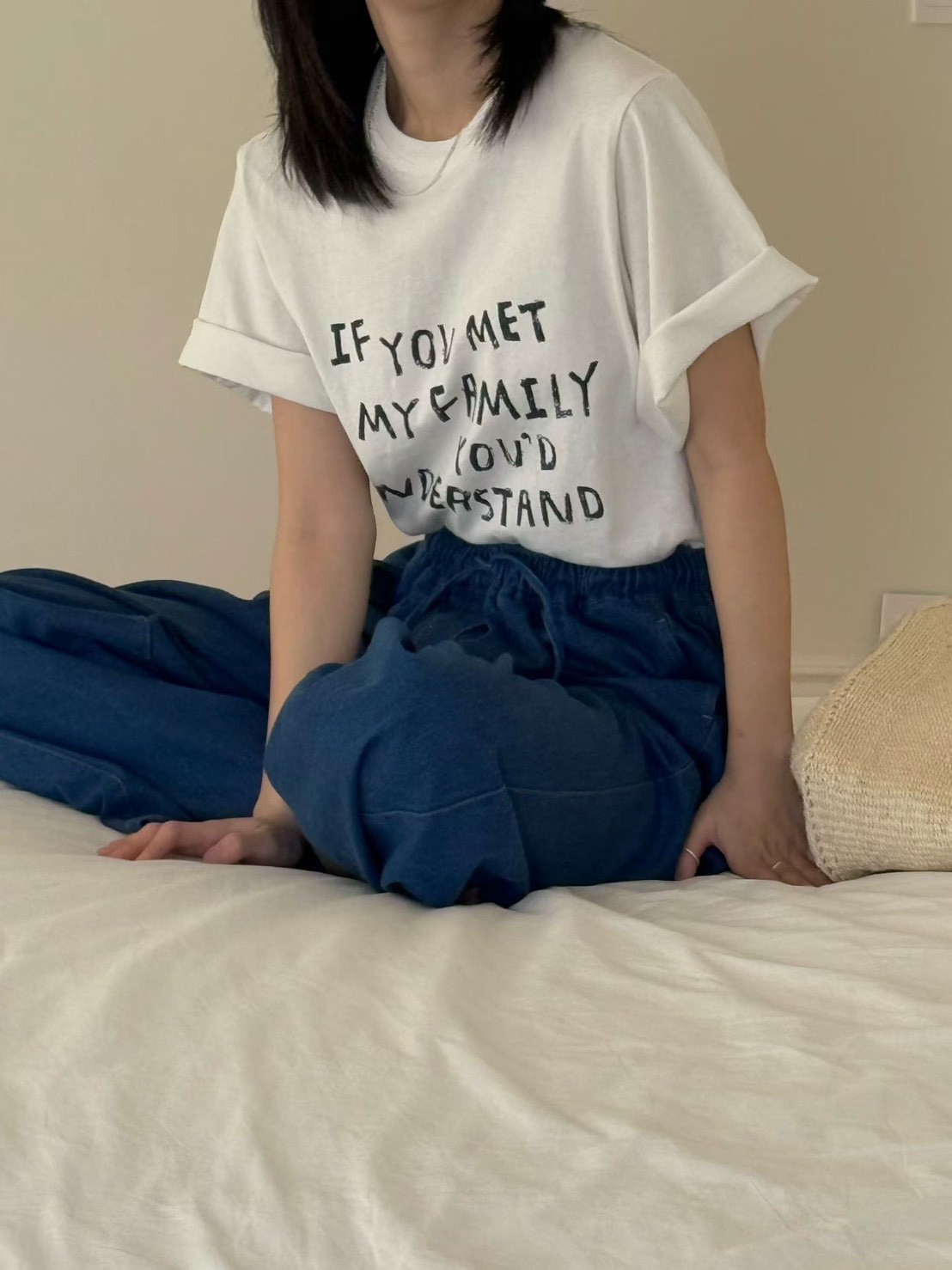 B39.手繪印字寬鬆TEE