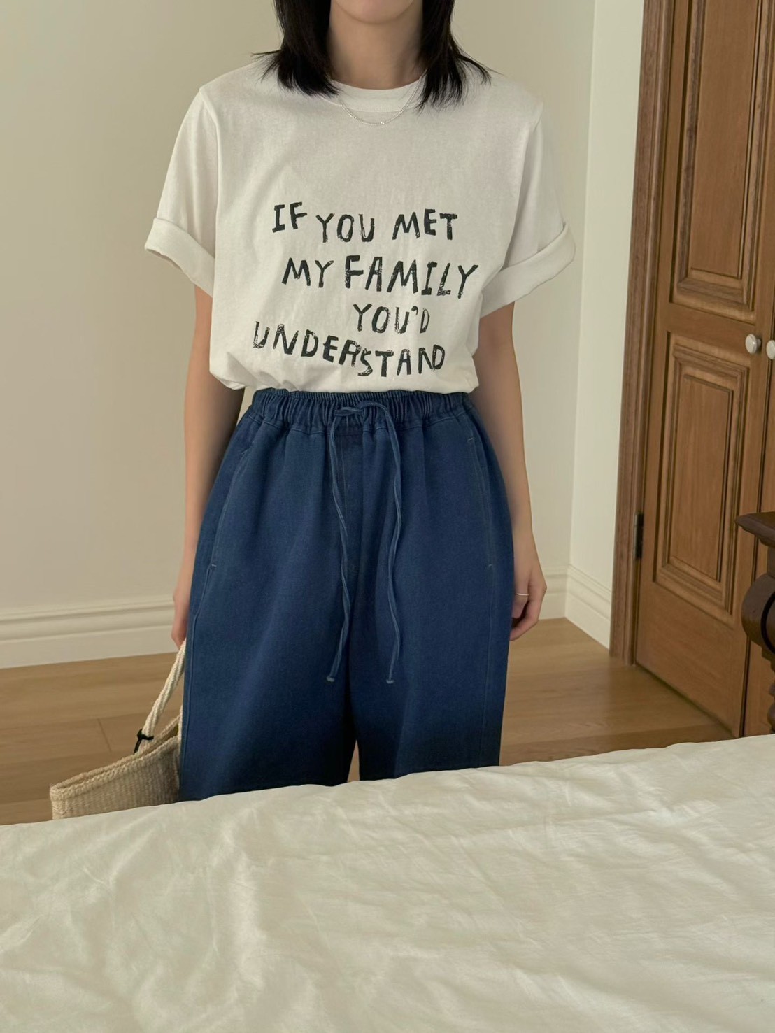 B39.手繪印字寬鬆TEE