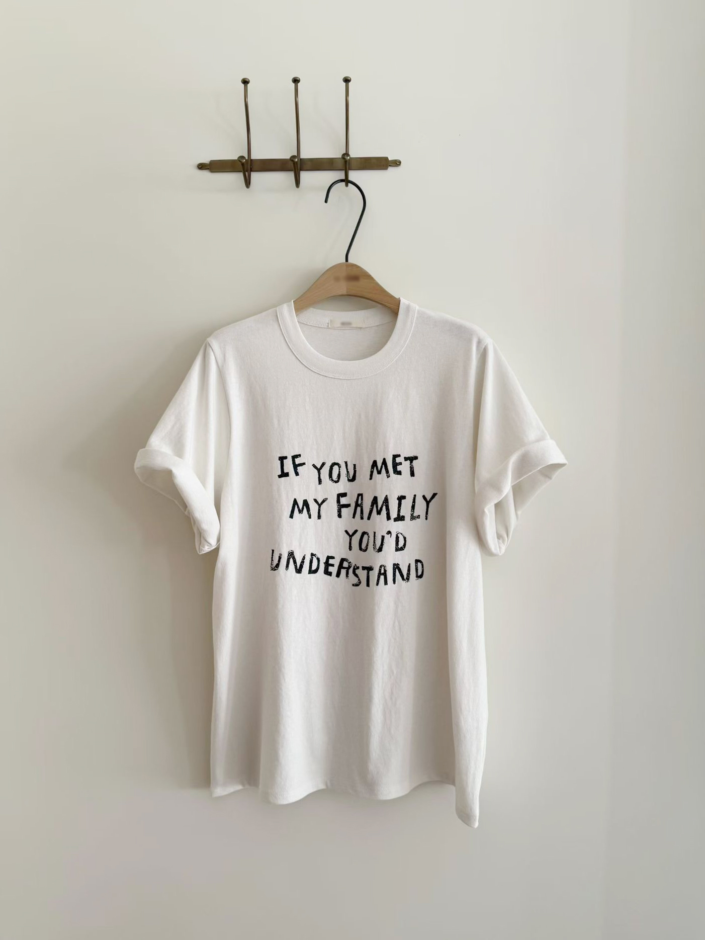 B39.手繪印字寬鬆TEE