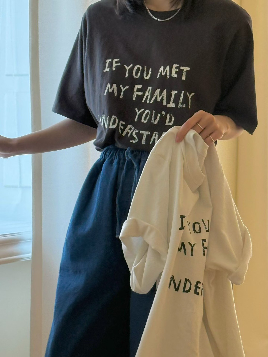 B39.手繪印字寬鬆TEE