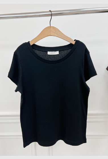 A04.日常素面大圓領彈性短袖TEE