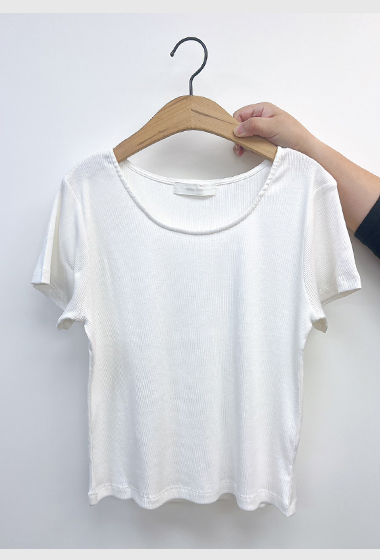 B47.舒適大圓領彈性短袖TEE