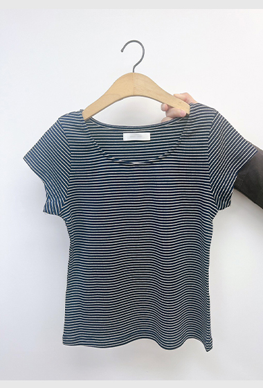 A03.海軍風條紋圓領短袖TEE
