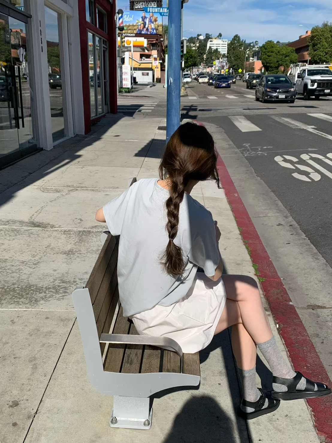 B58.糖果女孩U領彈Q素色TEE