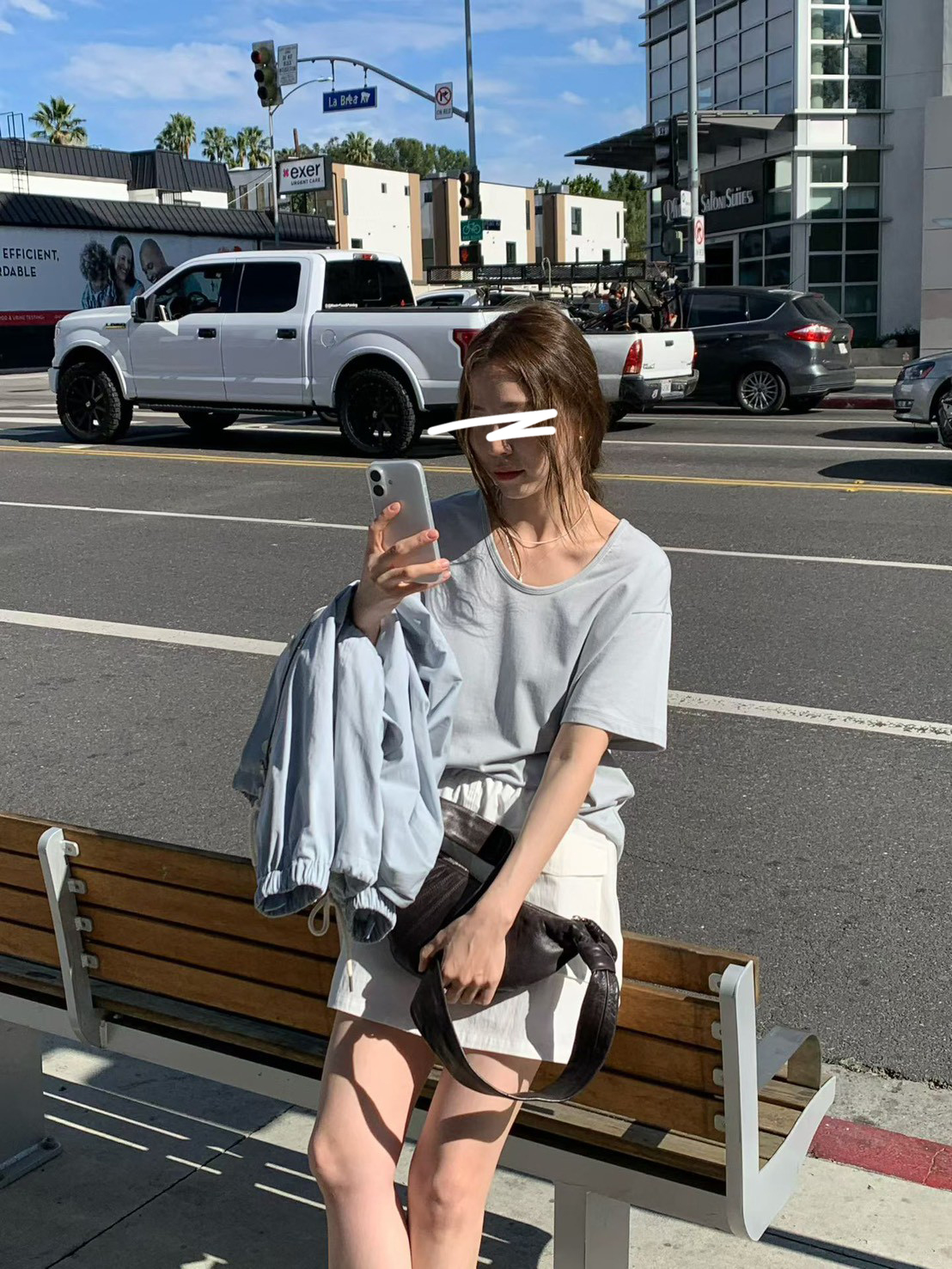 B58.糖果女孩U領彈Q素色TEE