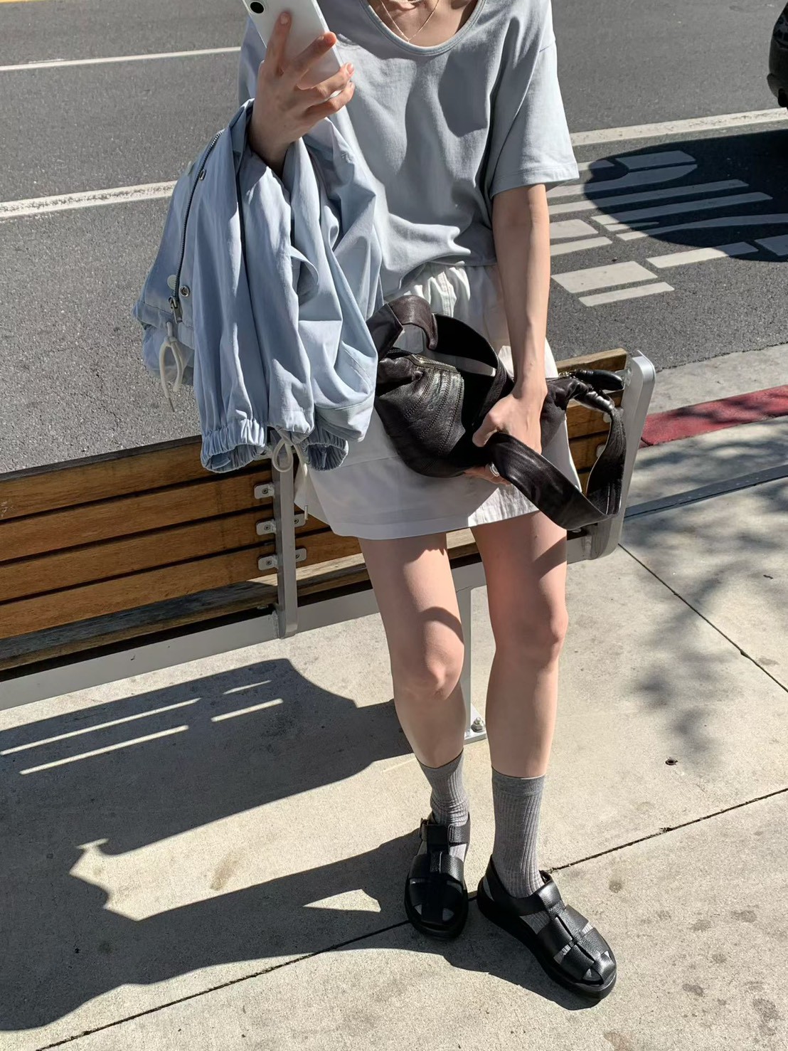 B58.糖果女孩U領彈Q素色TEE