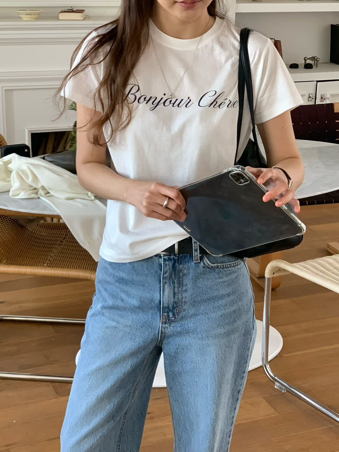 B01.大V家BONJOUR印字短TEE