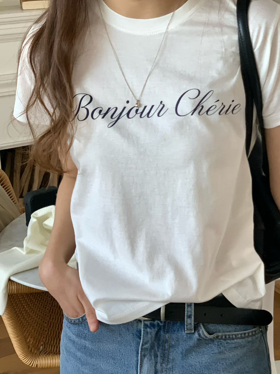 B01.大V家BONJOUR印字短TEE