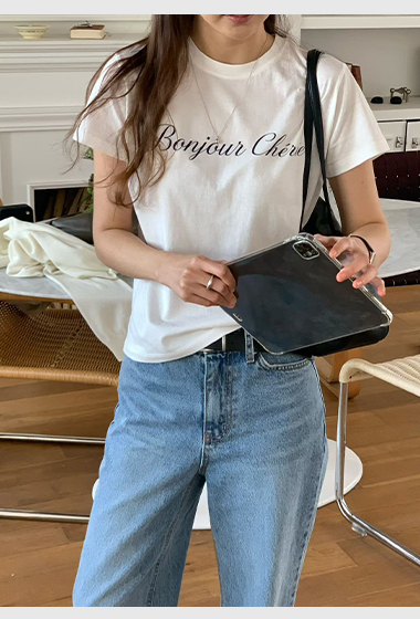 B01.大V家BONJOUR印字短TEE