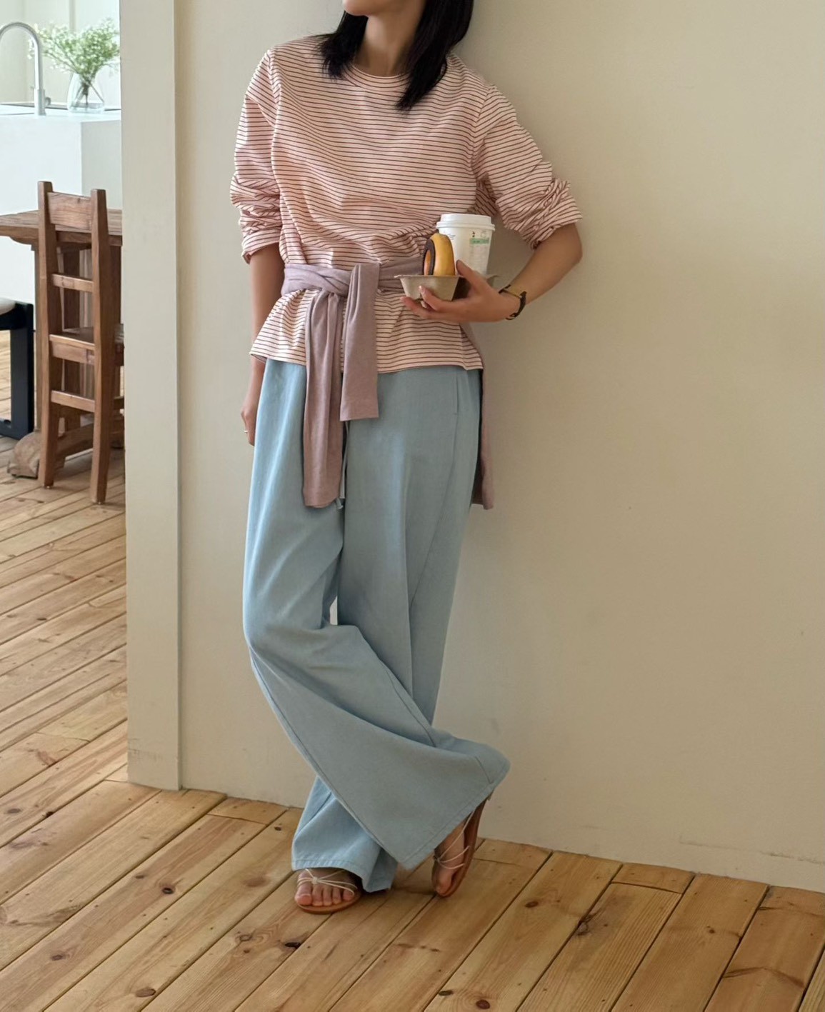 B54.日系女孩好穿細條紋TEE