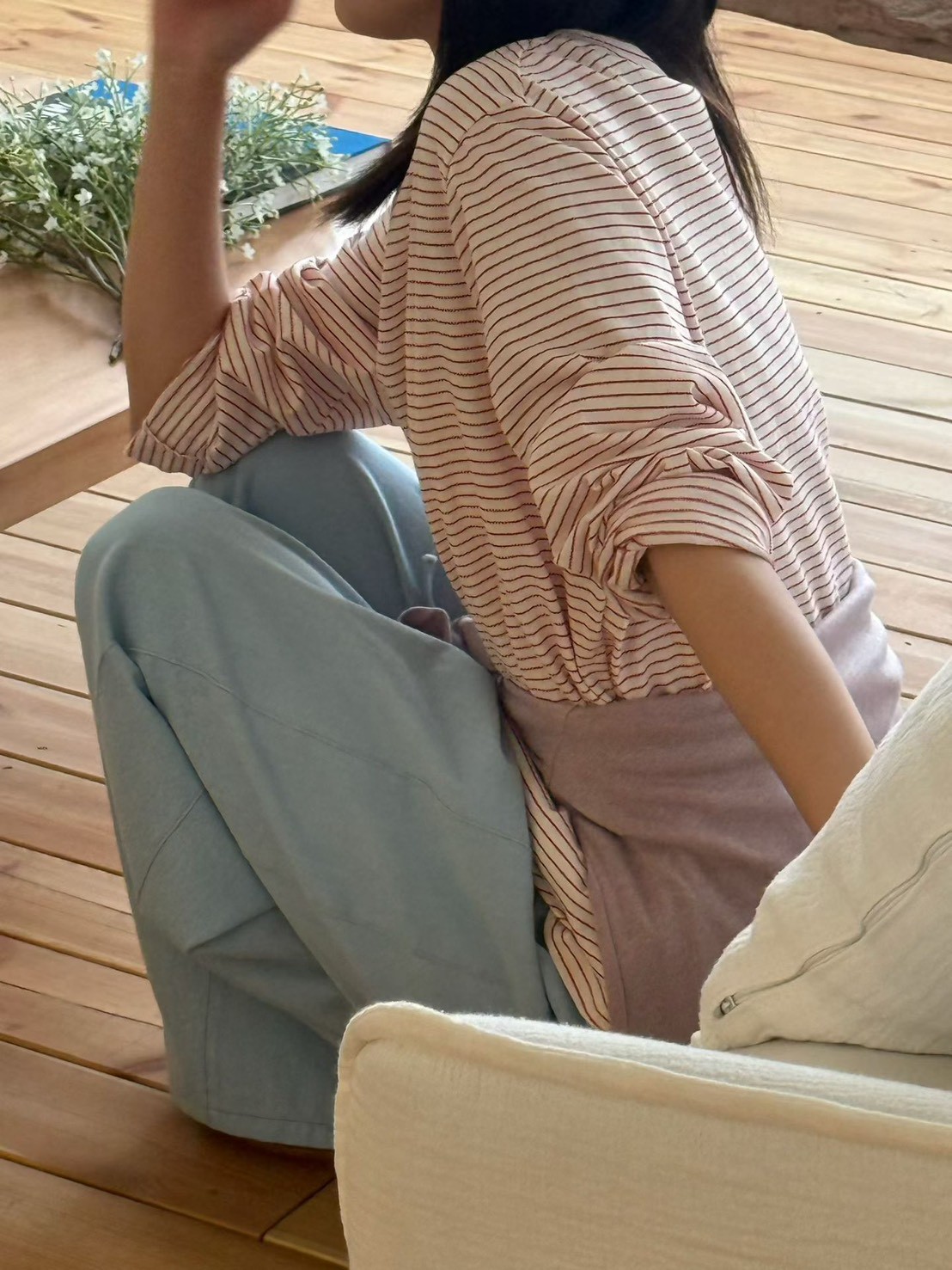 B54.日系女孩好穿細條紋TEE