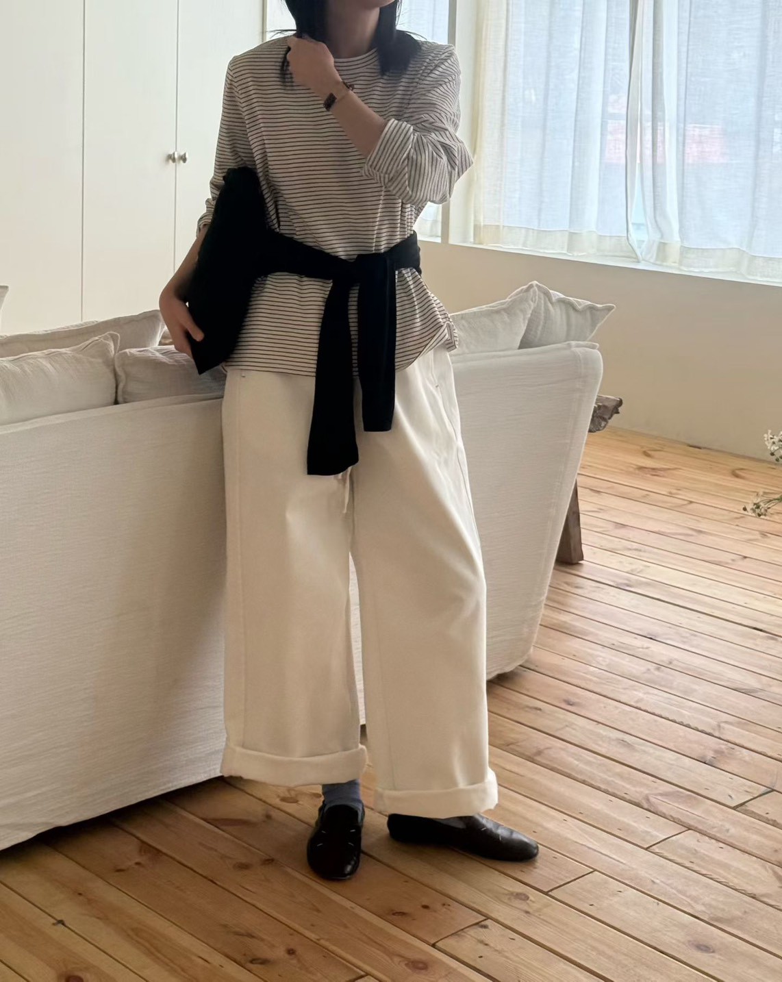 B54.日系女孩好穿細條紋TEE