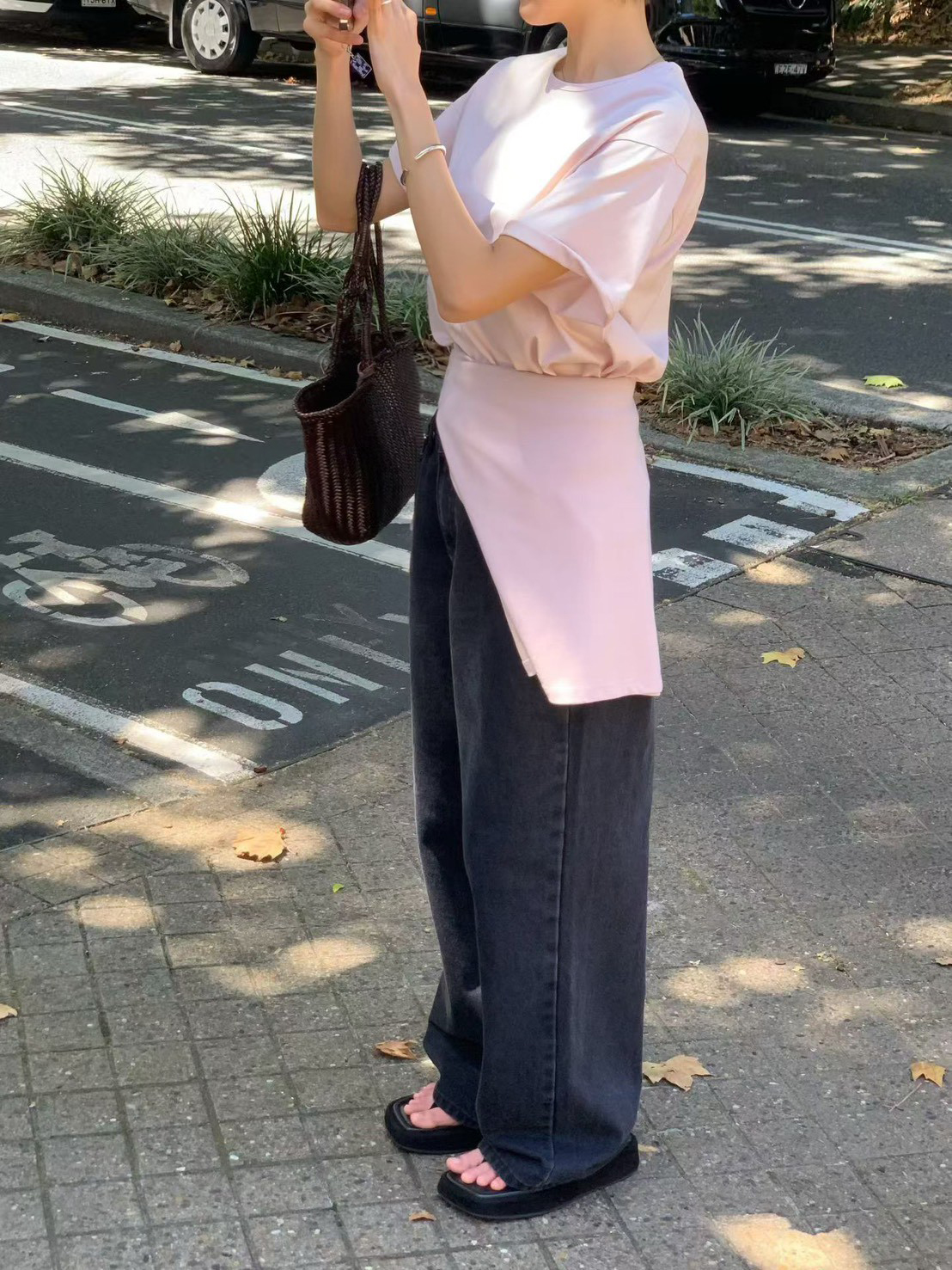 JP家粉彩小圓領絲光棉TEE