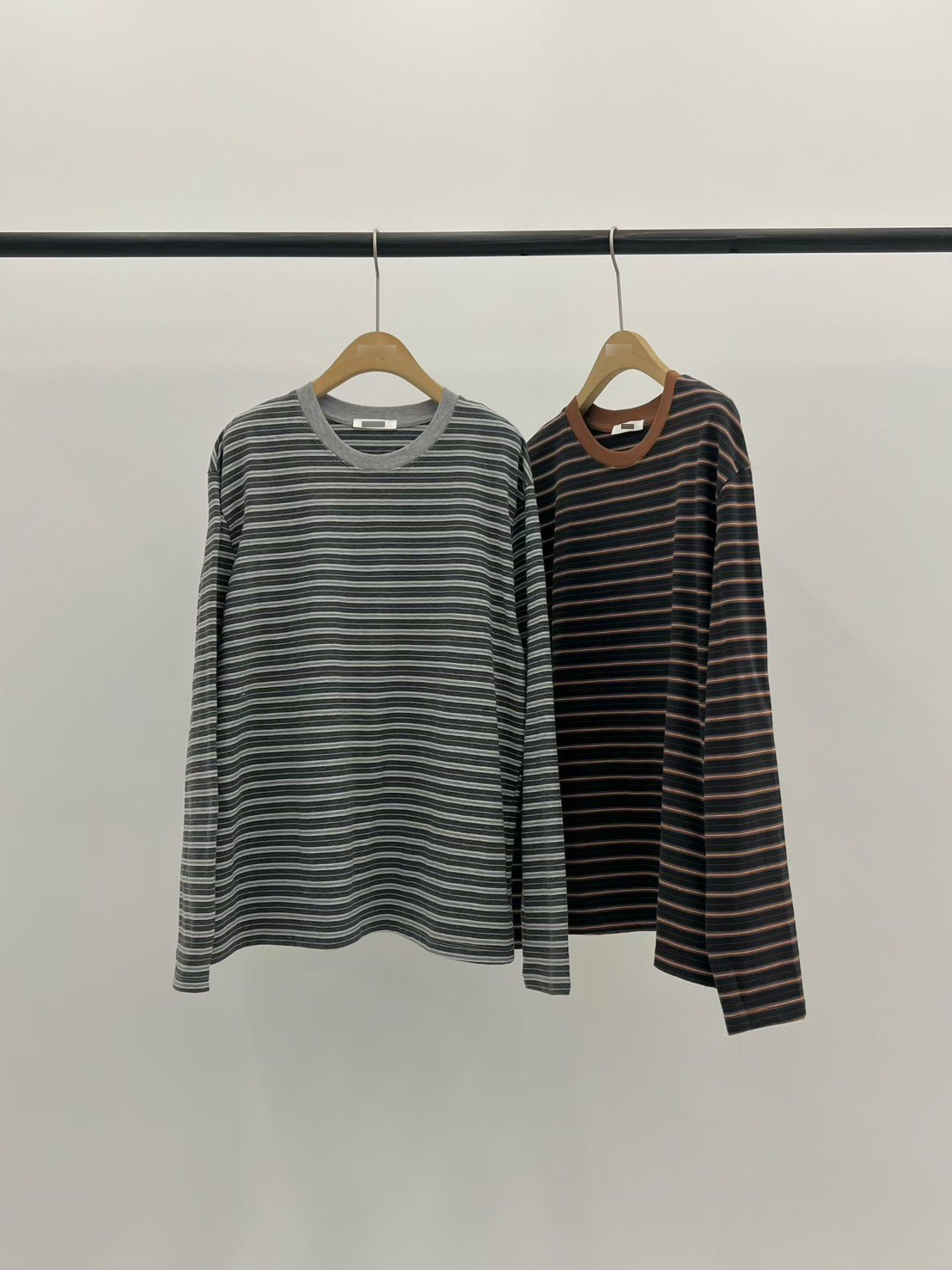 A07.大V家條紋薄長袖上衣