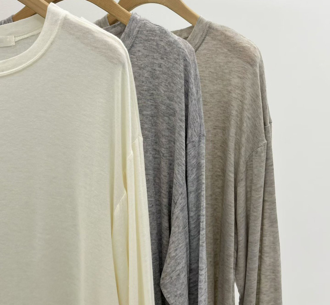 A04.大V家素雅圓領薄針織上衣