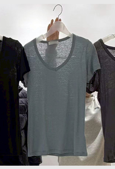 B11.質感家莫蘭迪V領TEE