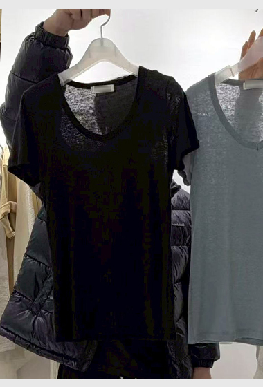 B11.質感家莫蘭迪V領TEE