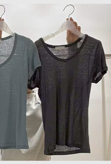 B11.質感家莫蘭迪V領TEE